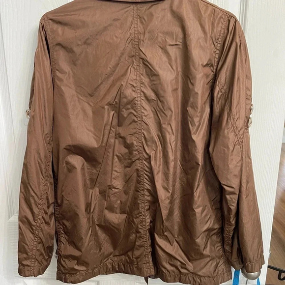 Chicos Zenergy Windbreaker Utility Jacket Womens 0 US Small Brown Pockets - Picture 4 of 5